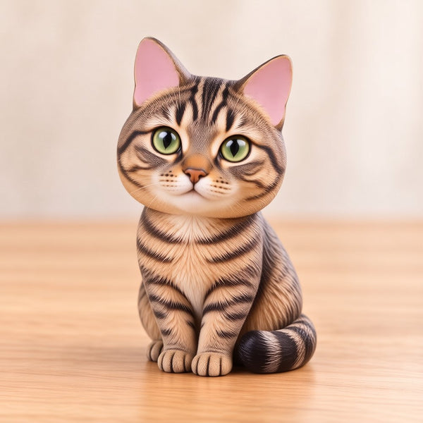 Tabby cat PawChibi resin figurine